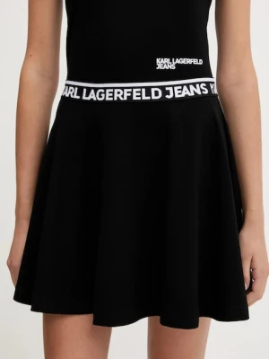 Karl Lagerfeld Jeans spódnica kolor czarny mini rozkloszowana A3W12004