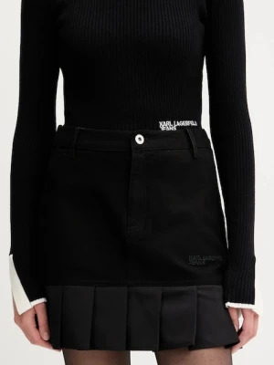 Karl Lagerfeld Jeans spódnica kolor czarny mini rozkloszowana A3W12012