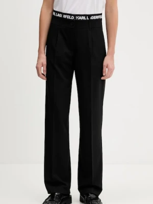 Karl Lagerfeld Jeans spodnie damskie kolor czarny proste high waist A4W10142