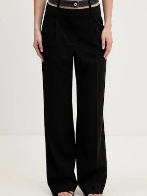 Karl Lagerfeld Jeans spodnie damskie kolor czarny proste high waist B1W10085