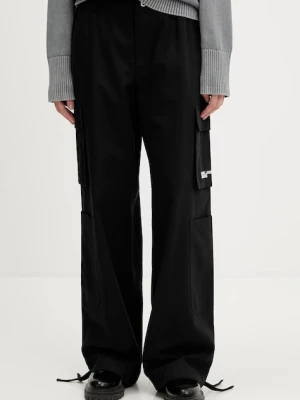 Karl Lagerfeld Jeans spodnie damskie kolor czarny szerokie high waist A3W10081