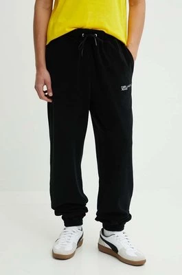 Karl Lagerfeld Jeans spodnie dresowe bawełniane kolor czarny gładkie 245D1001