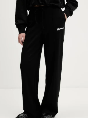 Karl Lagerfeld Jeans spodnie dresowe damskie kolor czarny gładkie B1W10092