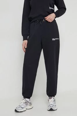 Karl Lagerfeld Jeans spodnie dresowe kolor czarny z aplikacją