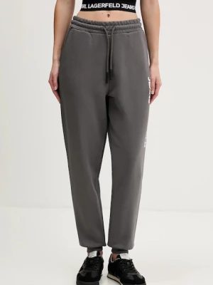Karl Lagerfeld Jeans spodnie dresowe kolor szary z nadrukiem A1W10058