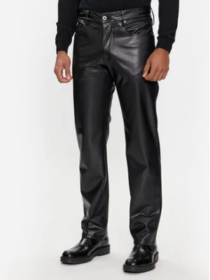 Karl Lagerfeld Jeans Spodnie skórzane 240D1003 Czarny Regular Fit