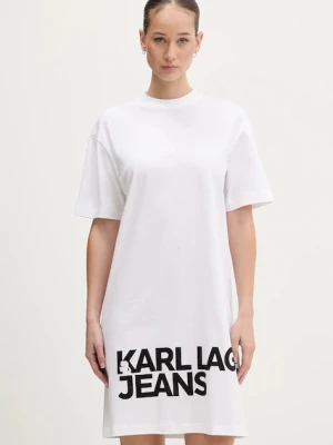Karl Lagerfeld Jeans sukienka bawełniana kolor biały mini prosta B1W13054