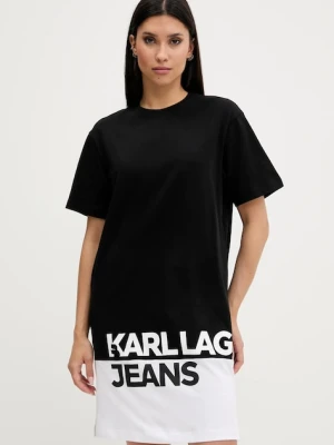 Karl Lagerfeld Jeans sukienka bawełniana kolor czarny mini oversize A3W13005