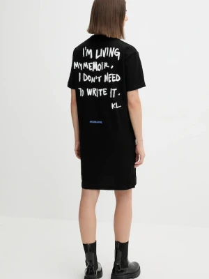 Karl Lagerfeld Jeans sukienka bawełniana kolor czarny mini oversize A4W13054