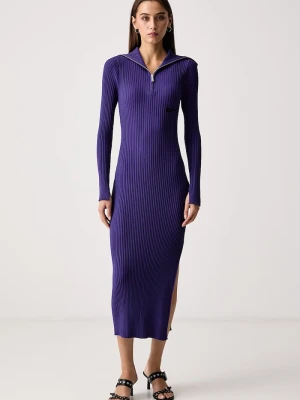 Karl Lagerfeld Jeans sukienka bodycon z wiskozą fioletowy