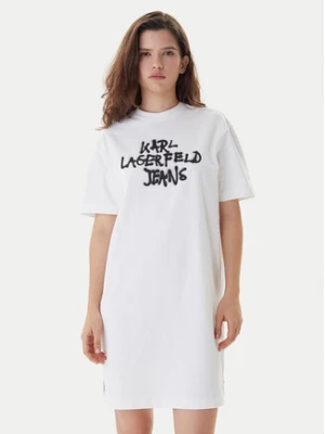 Karl Lagerfeld Jeans Sukienka codzienna B1W13043 Biały Regular Fit
