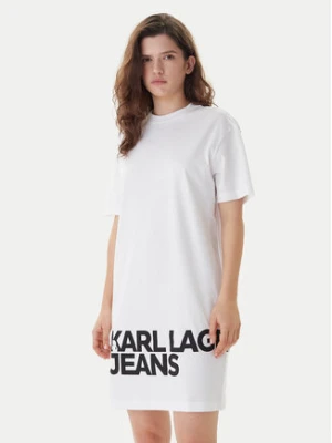 Karl Lagerfeld Jeans Sukienka codzienna B1W13054 Biały Regular Fit