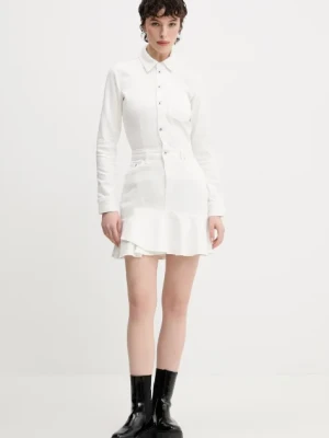 Karl Lagerfeld Jeans sukienka jeansowa kolor biały mini rozkloszowana A2W13046