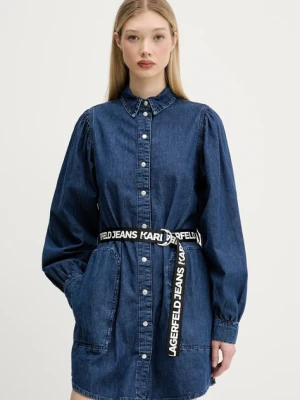 Karl Lagerfeld Jeans sukienka jeansowa kolor granatowy mini prosta A3W13014