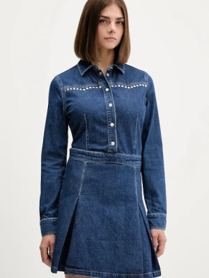 Karl Lagerfeld Jeans sukienka jeansowa kolor granatowy mini rozkloszowana A4W13002