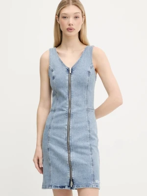 Karl Lagerfeld Jeans sukienka jeansowa kolor niebieski mini dopasowana A3W13016