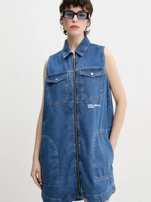 Karl Lagerfeld Jeans sukienka jeansowa kolor niebieski mini rozkloszowana A2W13025