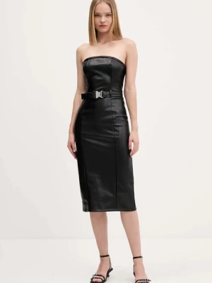 Karl Lagerfeld Jeans sukienka kolor czarny midi prosta A4W13014