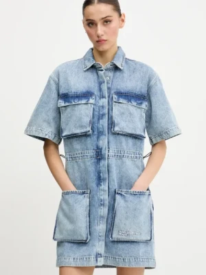 Karl Lagerfeld Jeans sukienka kolor niebieski mini prosta A2W13056