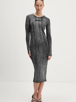 Karl Lagerfeld Jeans sukienka kolor szary midi dopasowana B1W13055