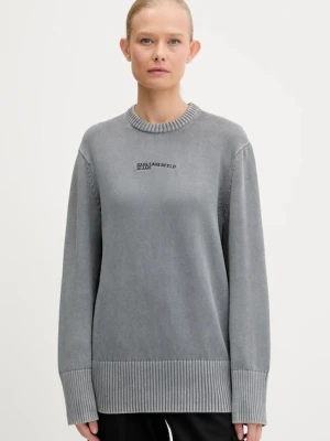 Karl Lagerfeld Jeans sweter bawełniany damski kolor szary A3W18037