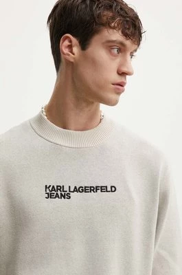 Karl Lagerfeld Jeans sweter bawełniany kolor beżowy 241D2000