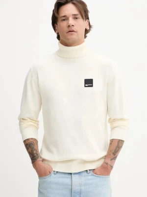 Karl Lagerfeld Jeans sweter bawełniany kolor beżowy lekki z golferm A3M18001