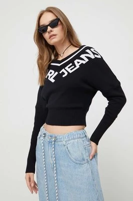Karl Lagerfeld Jeans sweter bawełniany kolor czarny