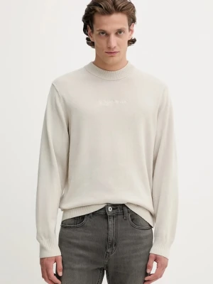 Karl Lagerfeld Jeans sweter bawełniany męski kolor beżowy lekki A4M18033