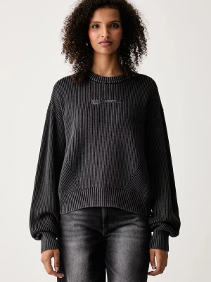 Karl Lagerfeld Jeans sweter damski bawełniany szary