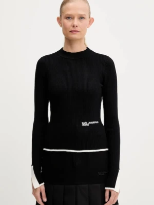 Karl Lagerfeld Jeans sweter damski kolor czarny lekki A3W18006
