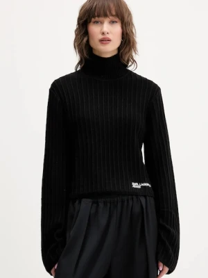 Karl Lagerfeld Jeans sweter damski kolor czarny z golfem A4W18021