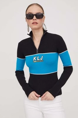 Karl Lagerfeld Jeans sweter damski kolor czarny z półgolfem