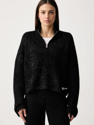 Karl Lagerfeld Jeans sweter damski z dodatkiem wełny czarny