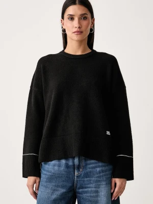 Karl Lagerfeld Jeans sweter damski z wełną czarny