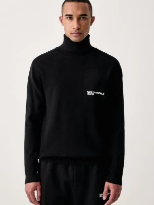 Karl Lagerfeld Jeans sweter męski z bawełną czarny