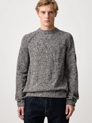Karl Lagerfeld Jeans sweter męski z dodatkiem wełny brązowy