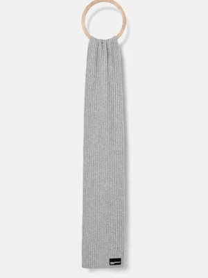 Karl Lagerfeld Jeans szalik z domieszką wełny damski kolor szary melanżowy A4W33084
