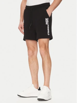 Karl Lagerfeld Jeans Szorty sportowe A2M10166 Czarny Regular Fit