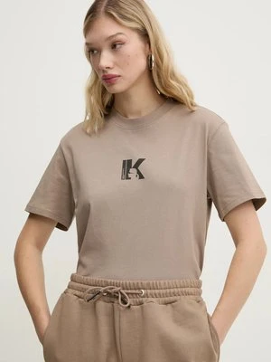 Karl Lagerfeld Jeans t-shirt bawełniany damski kolor beżowy A1W17031