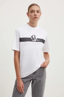 Karl Lagerfeld Jeans t-shirt bawełniany damski kolor biały 245J1700