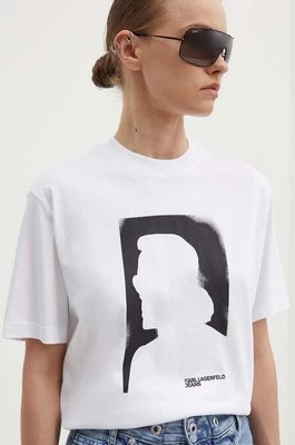 Karl Lagerfeld Jeans t-shirt bawełniany damski kolor biały 245J1711