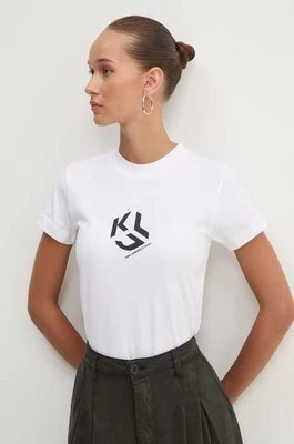 Karl Lagerfeld Jeans t-shirt bawełniany damski kolor biały 246J1711