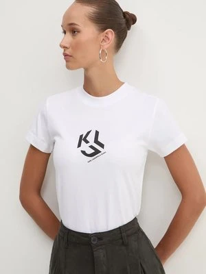 Karl Lagerfeld Jeans t-shirt bawełniany damski kolor biały 246J1711