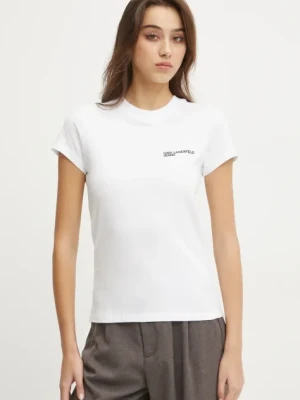 Karl Lagerfeld Jeans t-shirt bawełniany damski kolor biały A1W17004