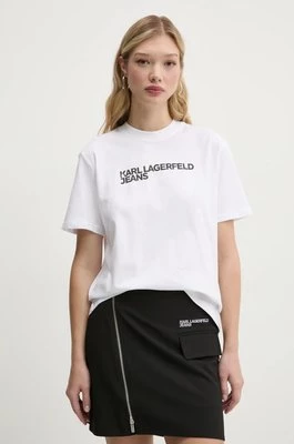 Karl Lagerfeld Jeans t-shirt bawełniany damski kolor biały A1W17005