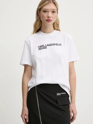 Karl Lagerfeld Jeans t-shirt bawełniany damski kolor biały A1W17005