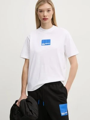 Karl Lagerfeld Jeans t-shirt bawełniany damski kolor biały A1W17006