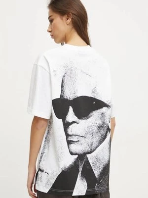 Karl Lagerfeld Jeans t-shirt bawełniany damski kolor biały A1W17030