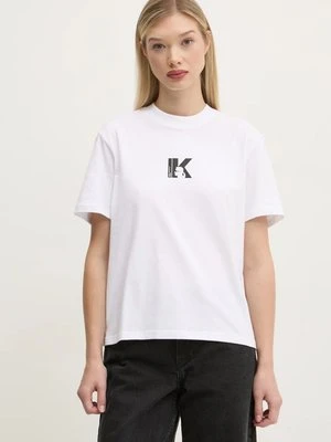 Karl Lagerfeld Jeans t-shirt bawełniany damski kolor biały A1W17031